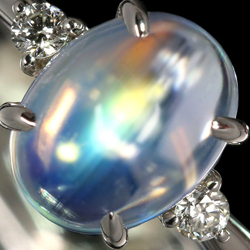 最上級　ブルームーンストーン　プラチナ900　ダイヤモンドリング　12号 第301回抽選販売＞ムーンストーン 約1.9ct ダイヤモンド プラチナ