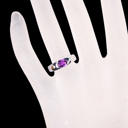 非加熱パープルサファイア 1.5ct ダイヤモンド 0.8ct プラチナ