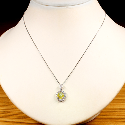 クリソベリルキャッツアイ 2.08ct ダイヤモンド 0.73ct プラチナ