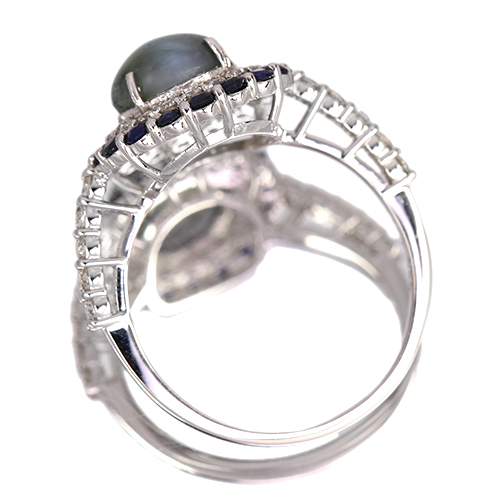 アレキサンドライトキャッツアイ 約2.5ct ブルーサファイア 0.5