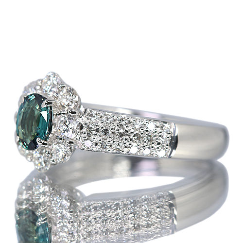 アレキサンドライト 0.448ct ダイヤモンド 0.72ct プラチナ