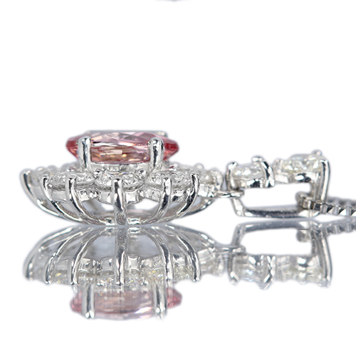 パパラチアサファイア 約0.9ct ダイヤモンド 1ct プラチナ