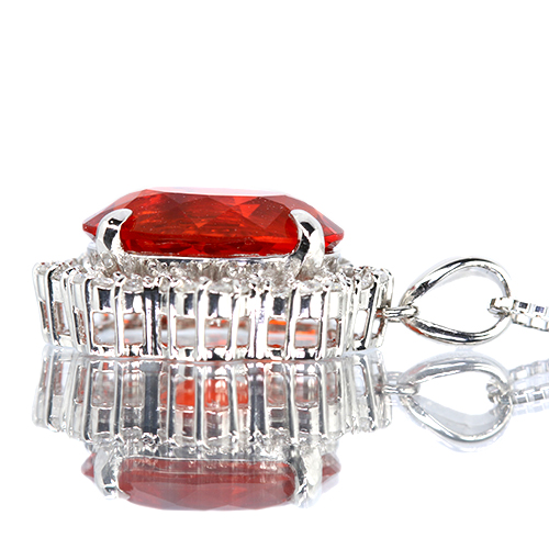 メキシコ産ファイアオパール 3.2ct ダイヤモンド 0.3ct プラチナ