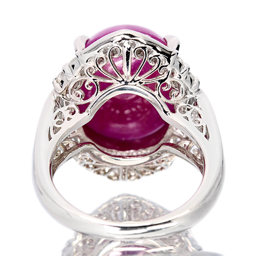 スタールビー 約16.4ct ダイヤモンド 0.8ct プラチナ リング(指輪 
