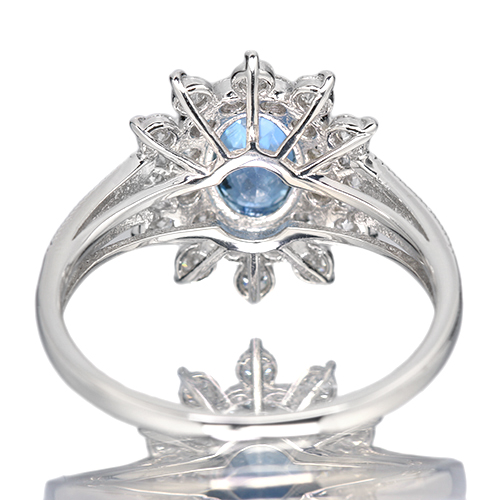 サンタマリアアクアマリン 0.8ct ダイヤモンド 0.7ct プラチナ