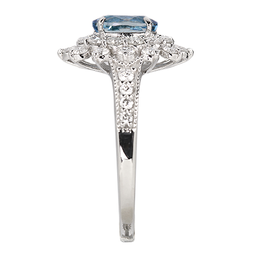 サンタマリアアクアマリン 0.8ct ダイヤモンド 0.7ct プラチナ サンタマリアアクアマリン 0.8ct ダイヤモンド 0.7ct プラチナ