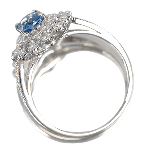 サンタマリアアクアマリン 0.8ct ダイヤモンド 0.7ct プラチナ
