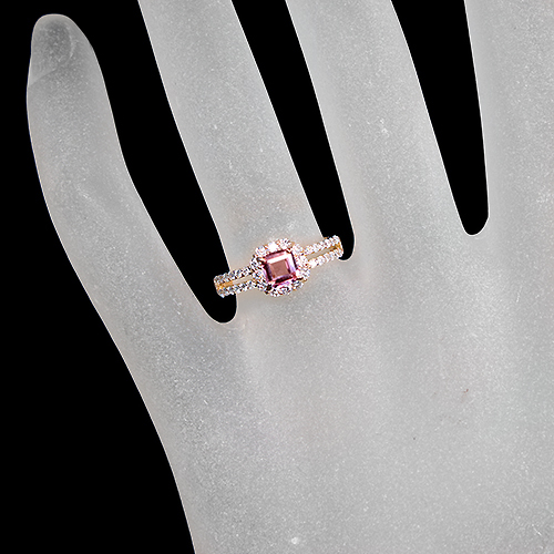 パパラチアサファイア 0.5ct ダイヤモンド 0.4ct ピンクゴールド リング(指輪)【品質保証書/宝石鑑別書/日独ソ付】 即納ジュエリー  ジュエリー通販リジュー | レアストーン・高級ジュエリーオンラインショップ