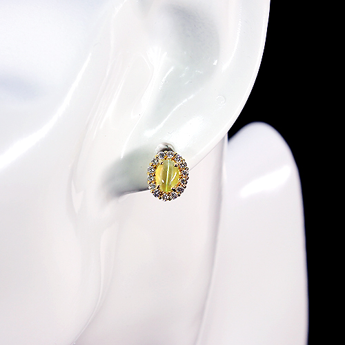 クリソベリルキャッツアイ 1.6ct ダイヤモンド 0.4ct イエローゴールド