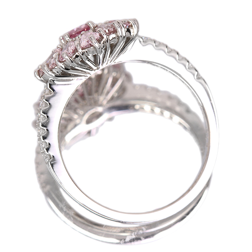 専用JD137★高級 ピンクダイヤモンド0.06ct K18WG ヘッド 鑑別付 ピンクダイヤモンド 0.24ct/FIP/I1 ローズカットダイヤモンド