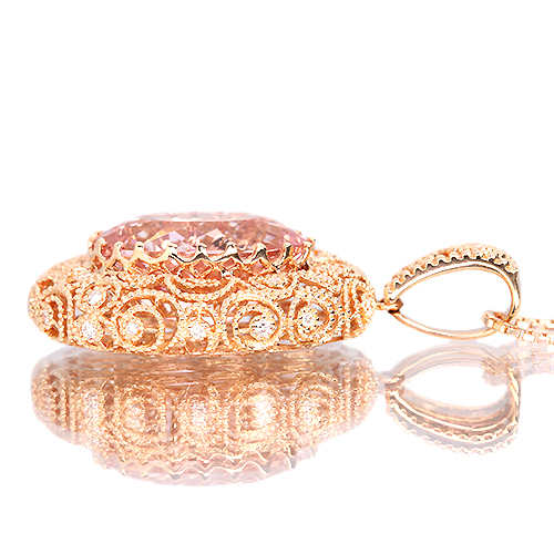 モルガナイト 12.5ct ダイヤモンド 0.3ct ピンクゴールド