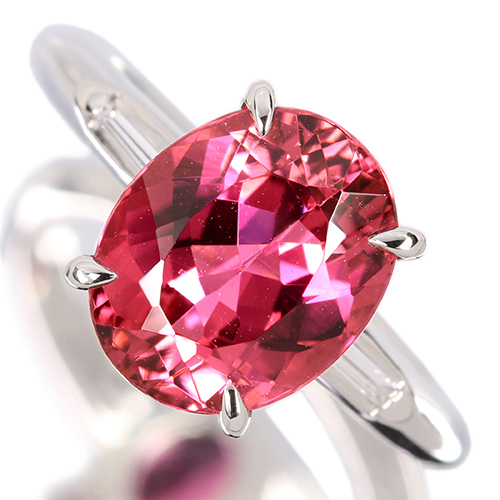 ピンクトルマリン 3.6ct ダイヤモンド プラチナ リング(指輪)【品質