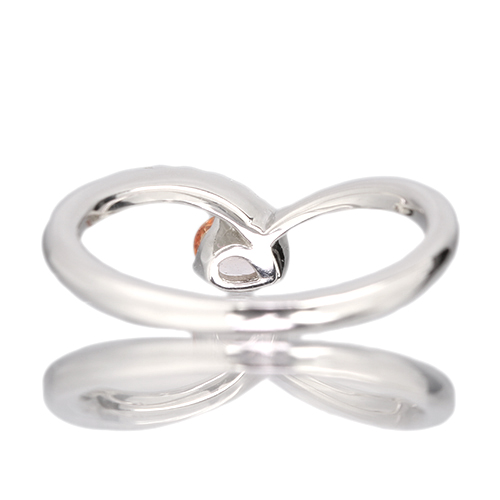 パパラチアサファイア 0.22ct ダイヤモンド プラチナ リング(指輪