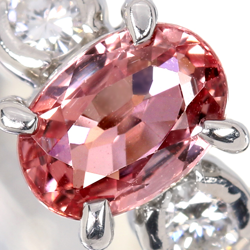 パパラチアサファイア　ダイヤモンド　プラチナリング 12号 パパラチアサファイア リング ダイヤモンド プラチナ 大粒 9月 誕生石