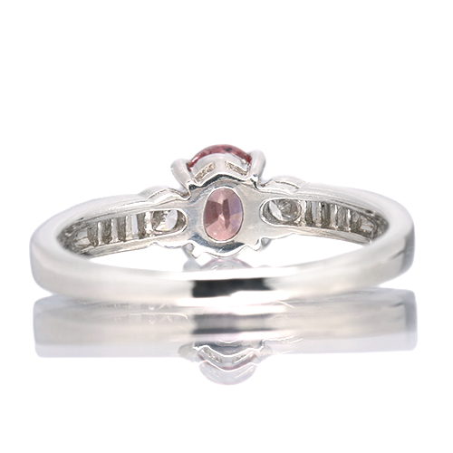 パパラチアサファイア 約0.8ct ダイヤモンド プラチナ リング(指輪