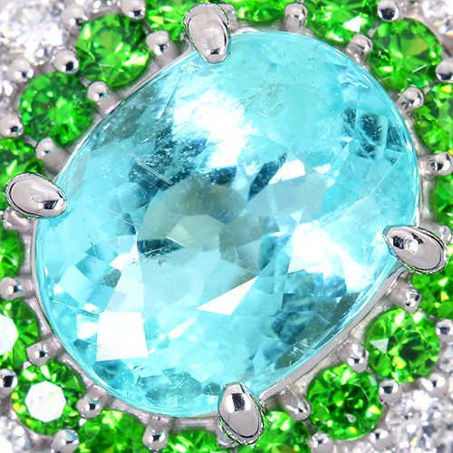 パライバトルマリン 3.3ct デマントイドガーネット 0.5ct ダイヤモンド 