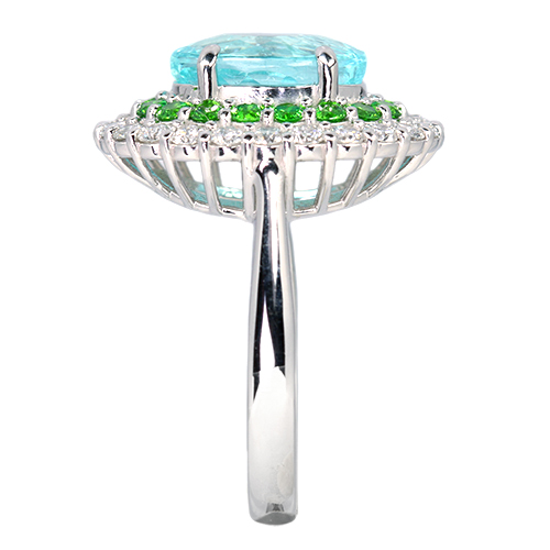 パライバトルマリン 3.3ct デマントイドガーネット 0.5ct ダイヤモンド