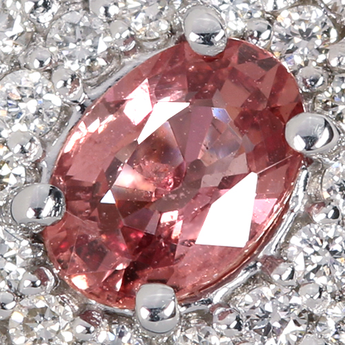 パパラチアサファイア 0.6ct ダイヤモンド 0.7ct プラチナ