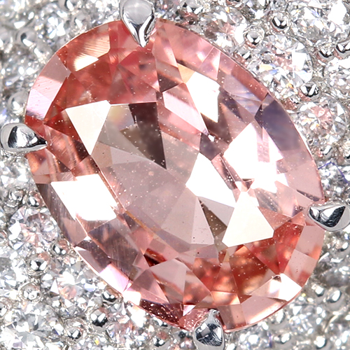 非加熱パパラチアサファイア 1.1ct ダイヤモンド 1.0ct プラチナ