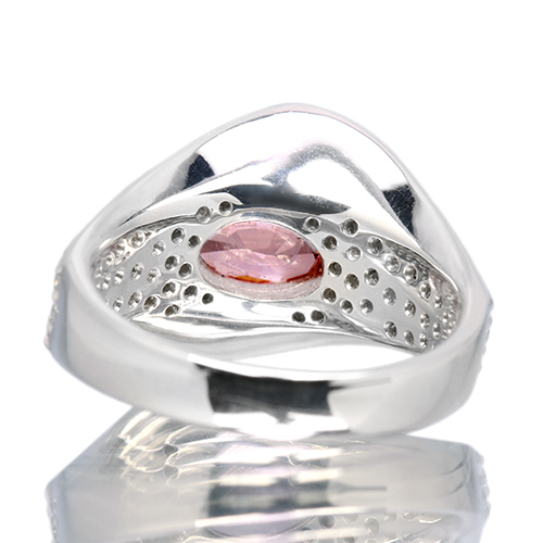 非加熱パパラチアサファイア 1.1ct ダイヤモンド 1.0ct プラチナ