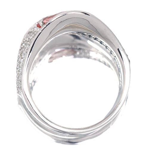 非加熱パパラチアサファイア 1.1ct ダイヤモンド 1.0ct プラチナ