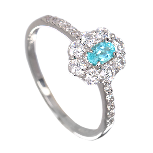 ブラジル産パライバトルマリン 0.2ct ダイヤモンド 0.5ct プラチナ