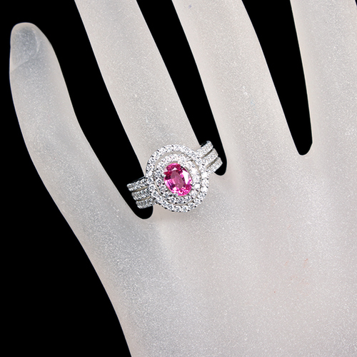 ピンクスピネル 1.0ct ダイヤモンド 1.1ct プラチナ リング(指輪