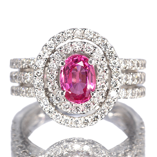 ピンクスピネル 1.0ct ダイヤモンド 1.1ct プラチナ リング(指輪
