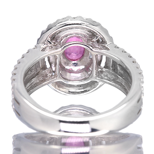 ピンクスピネル 1.0ct ダイヤモンド 1.1ct プラチナ リング(指輪