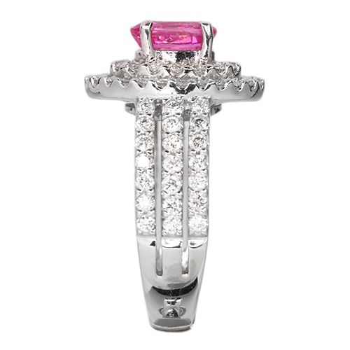 ピンクスピネル 1.0ct ダイヤモンド 1.1ct プラチナ リング(指輪
