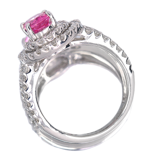 ピンクスピネル 1.0ct ダイヤモンド 1.1ct プラチナ リング(指輪