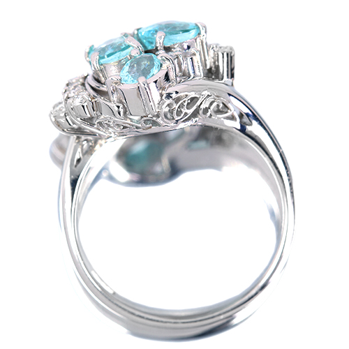 パライバトルマリン 1.5ct ダイヤモンド プラチナ リング(指輪