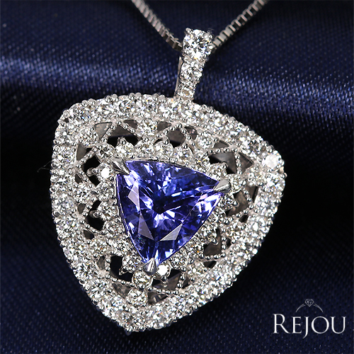 タンザナイト 1.4ct ダイヤモンド 0.8ct プラチナ ネックレス【品質