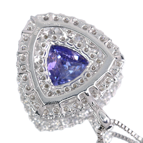 タンザナイト 1.4ct ダイヤモンド 0.8ct プラチナ ネックレス【品質 