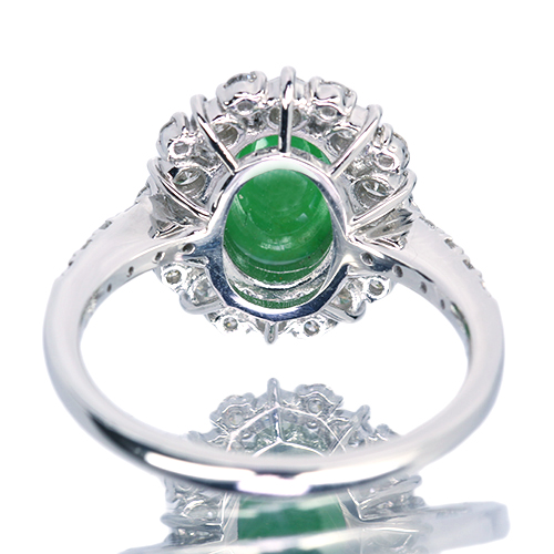 翡翠（ヒスイ） 1.7ct ダイヤモンド 0.6ct プラチナ リング(指輪