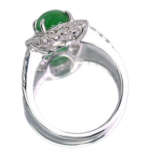翡翠（ヒスイ） 1.7ct ダイヤモンド 0.6ct プラチナ リング(指輪