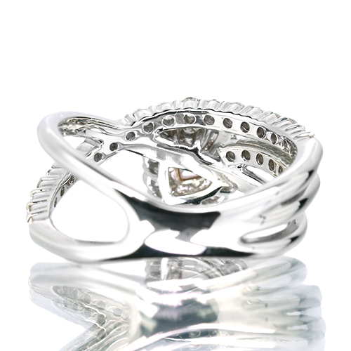 プラチナ ダイヤモンド 9石ハートシェイプ　リング ハートシェイプピンクダイヤモンド 0.32ct/FLP/I1 ダイヤモンド 0.69ct