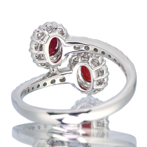 非加熱ピジョンブラッドルビー 0.5ct コンクパール 約0.3ct