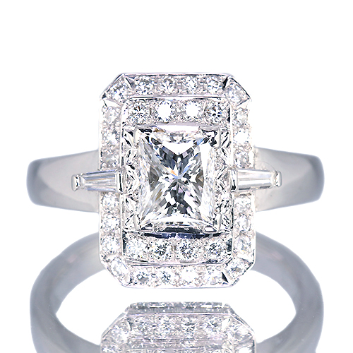 ダイヤモンド 1ct/E/VS1 ダイヤモンド 約0.4ct プラチナ リング(指輪