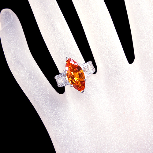 ゴールデンサファイア 約7ct ダイヤモンド 1.0ct プラチナ リング(指輪 