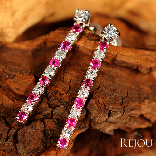 ルビー 1.1ct ダイヤモンド 1.0ct プラチナ ピアス【品質保証書/宝石 