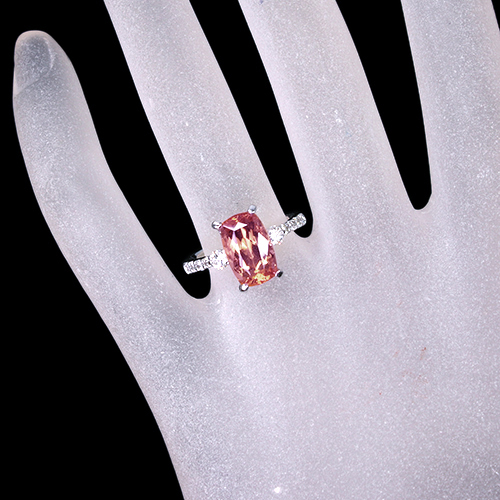 インペリアルトパーズ 3.5ct ダイヤモンド 0.3ct プラチナ リング(指輪