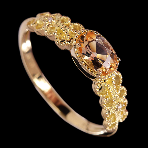インペリアル　トパーズ0.80ct ダイヤ0.35ctリング 12号18kPG TASAKI - TASAKI タサキ リング インペリアルトパーズ 4.76ct