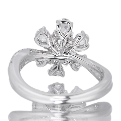 非加熱パパラチアサファイア 0.65ct ローズカットペアシェイプ ...
