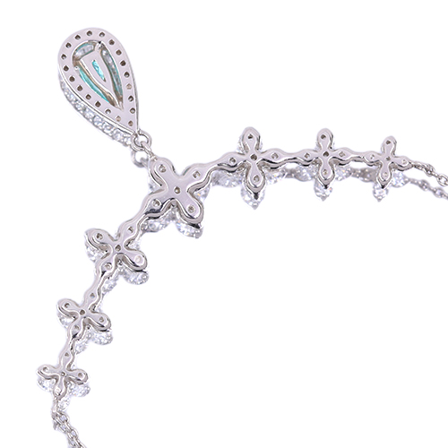 パライバトルマリン 0.17ct ダイヤモンド 1.1ct プラチナ ネックレス 