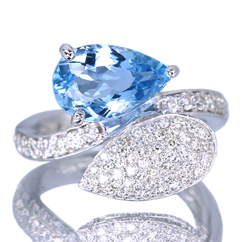 アクアマリン 2.0ct ダイヤモンド 0.5ct プラチナ リング(指輪