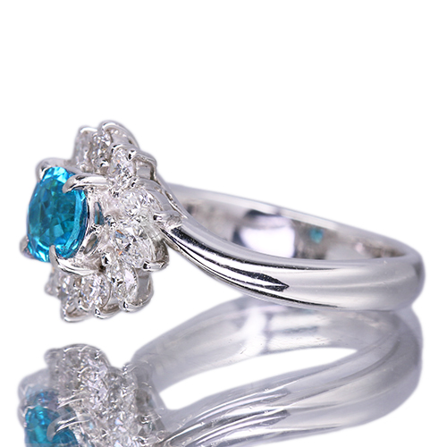 専用JK61★高級 パライバトルマリン0.07ct D pt ヘッド 鑑別付 ブラジル産パライバトルマリン 0.36ct/0.06ct オールドカット(グランド