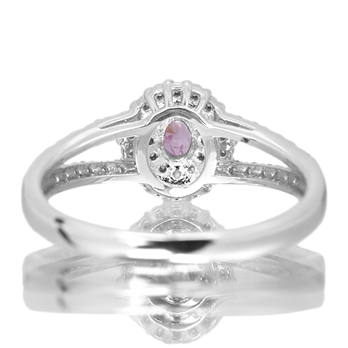 ご予約【鮮やかなピンクダイヤ♪美しいピンクの調べ】ピンクダイヤ リング Jeweluce ピンクダイヤモンド 0.07ct Pink Dia リング プラチナ