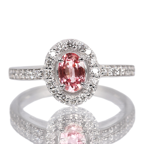 専用      Ptパパラチアサファイア ダイヤモンドリング プラチナ ダイヤ パパラチアサファイア 0.7ct ダイヤモンド 0.3ct プラチナ