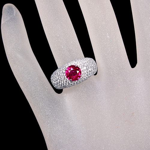 ビルマ産(ミャンマー産)非加熱ルビー 1.75ct ダイヤモンド 2.0ct 